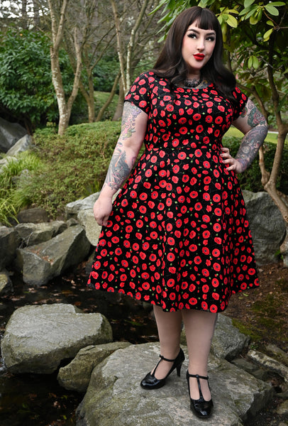 Dresses | Cherry Velvet | Curvy Vintage Pin-Up Dresses