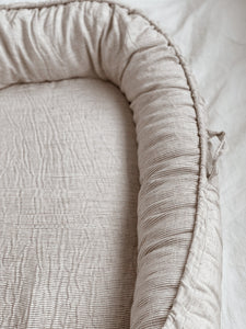 Cover Only - Natural Linen & Stripe