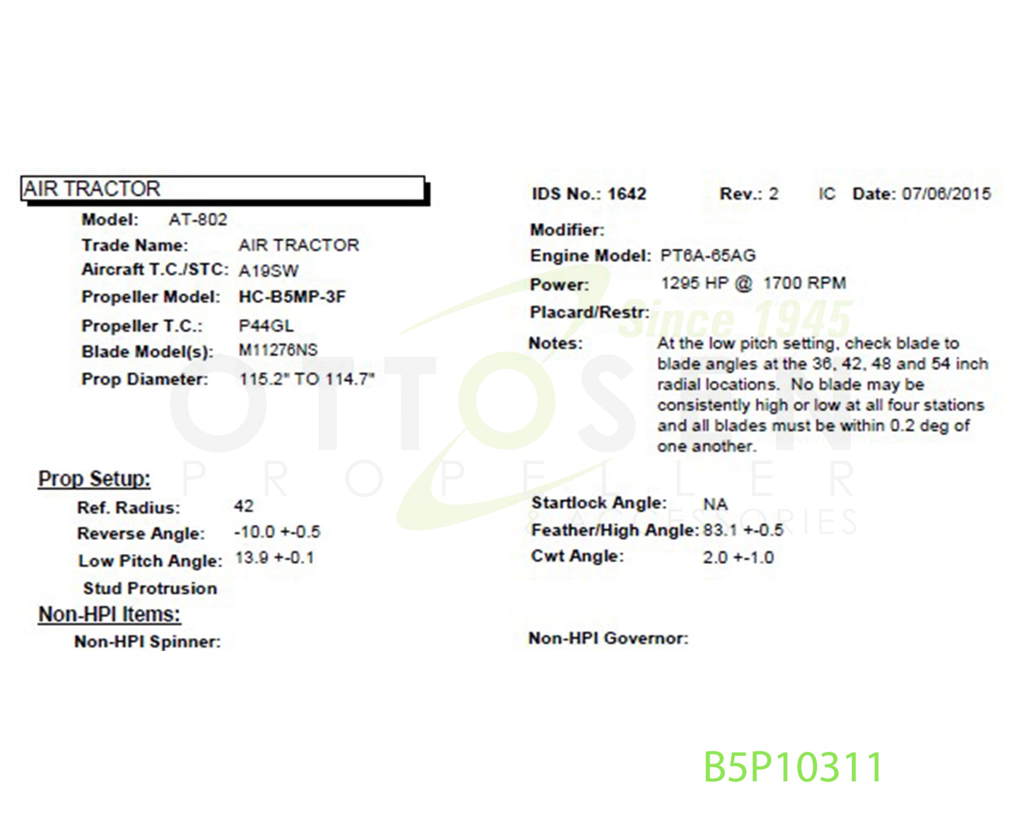 HC-E4N-3G/D9390SK-1R Continued time Hartzell Propellers