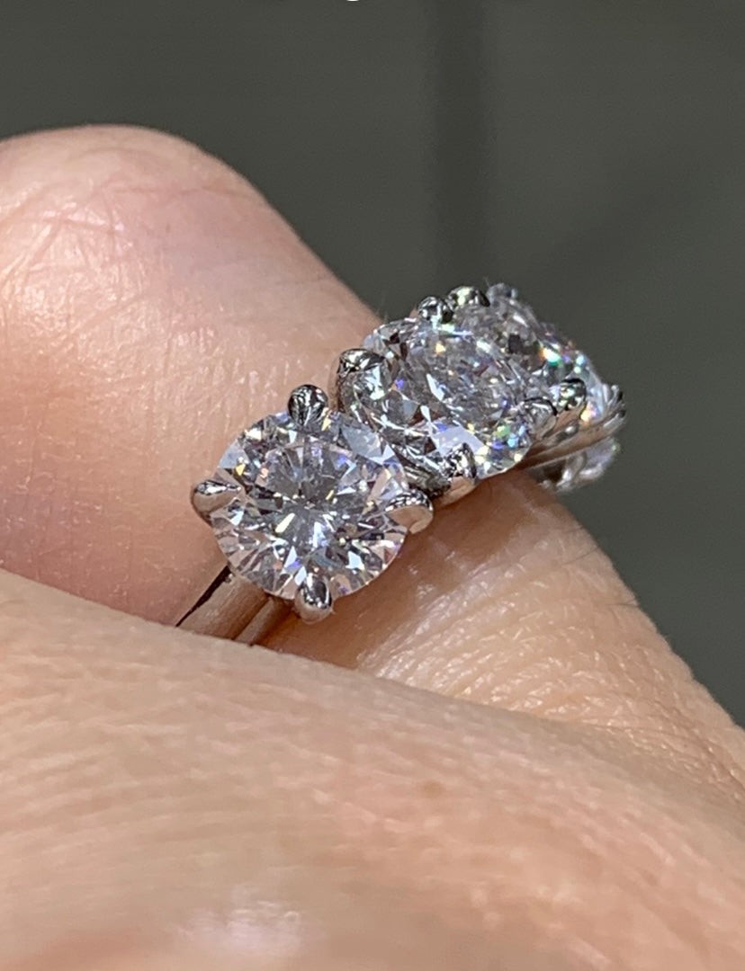 2.82CT T.W. Four Stone GIA Certified Diamond Platinum Ring - HANIKEN JEWELERS NEW-YORK