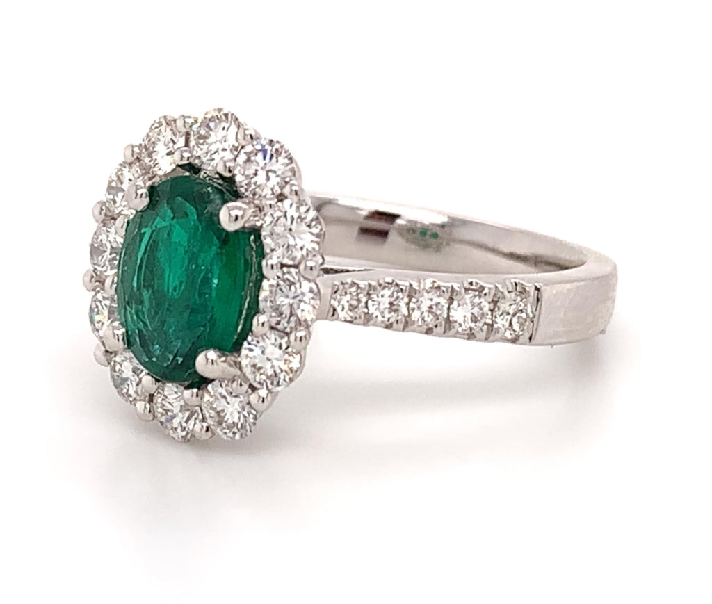 1.16ct Green Emerald Ring and Diamond Ring – HANIKEN JEWELERS NEW-YORK