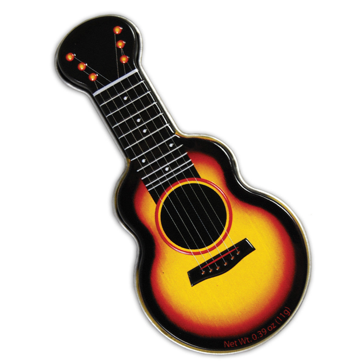 Yellow Acoustic Guitar Shaped Tin - MTR4036F | AmuseMints Sweets and ...