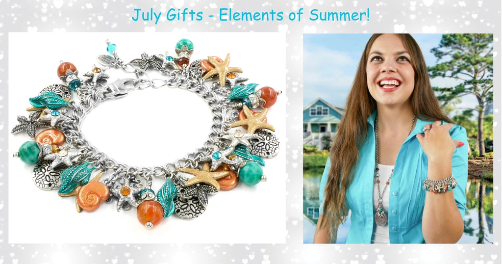 sea shell charm bracelet for summer