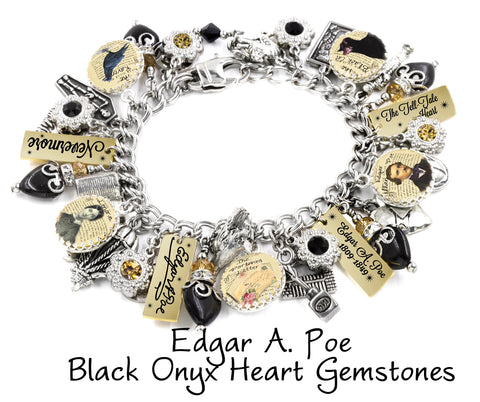 edgar poe charm bracelet