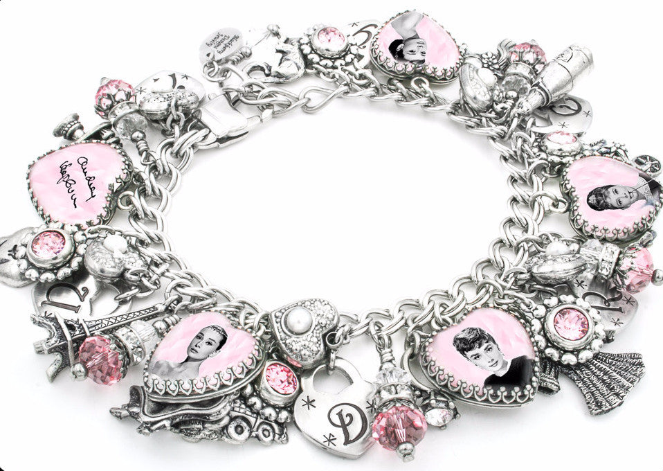 Audrey Hepburn charm bracelet with 
