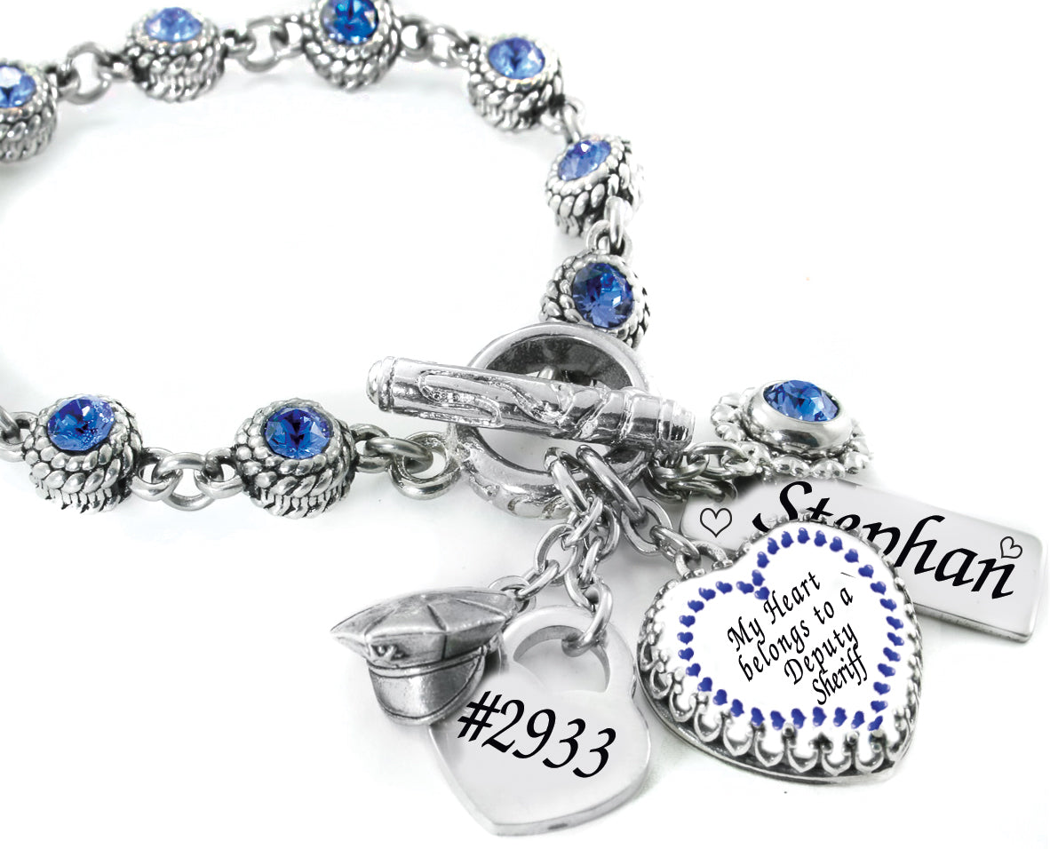 Personalized Charm Bracelet, Custom Engraving, Charms, Quote