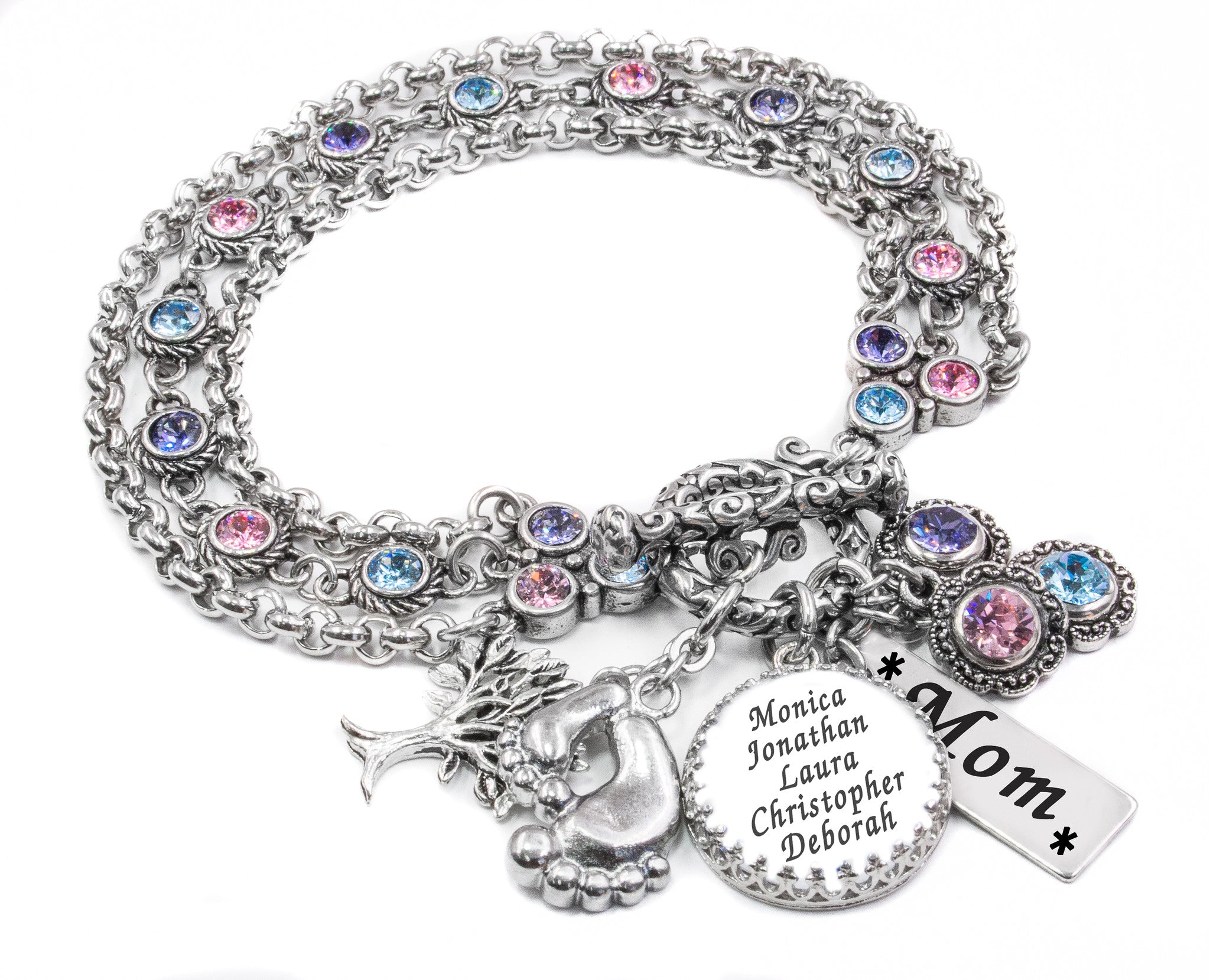 birthstone charm bracelet