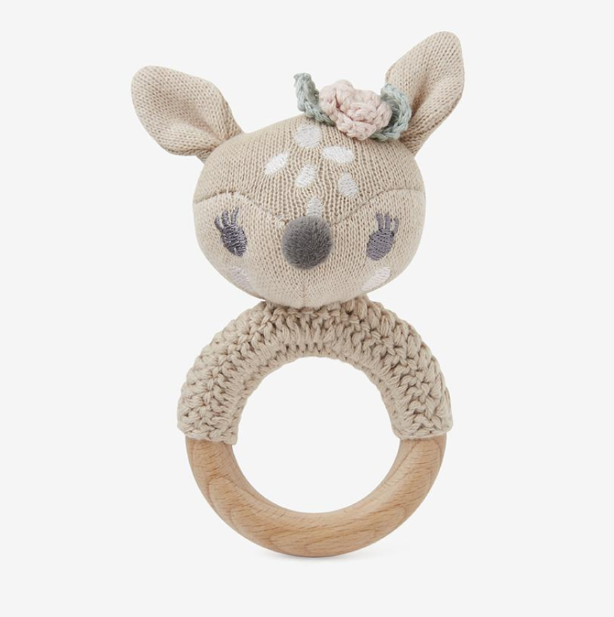 Jellycat Bashful Lamb Ring Rattle