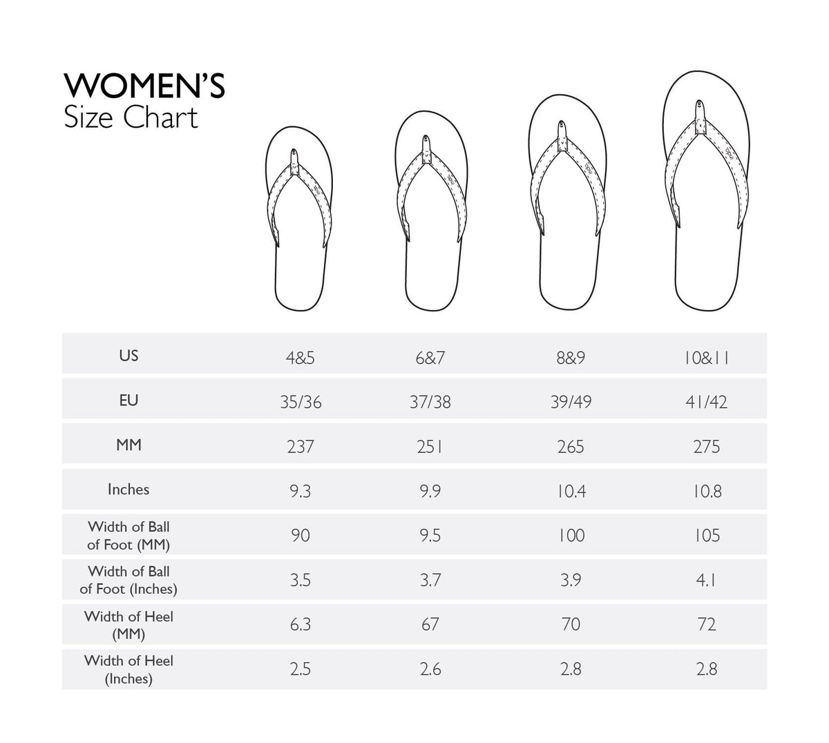 ladies flip flops size 4