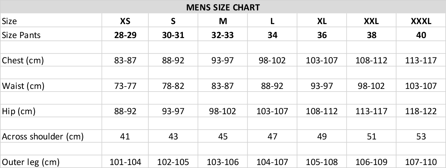 SIZE CHART TEST – Deus Ex Machina Australia