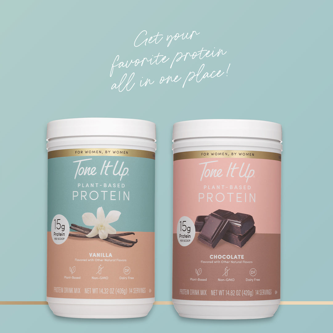 Tone It Up Plant Based Protein Powders Walmart Chocolate and Vanilla New Packaging