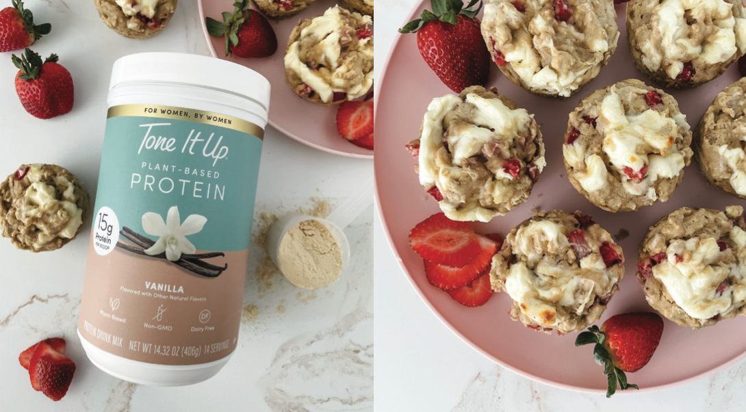 Tone It Up Strawberry Cheesecake Protein Muffins