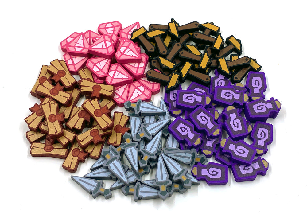 Dwellings of Eldervale: Wooden Resource Set (Meeple Source)