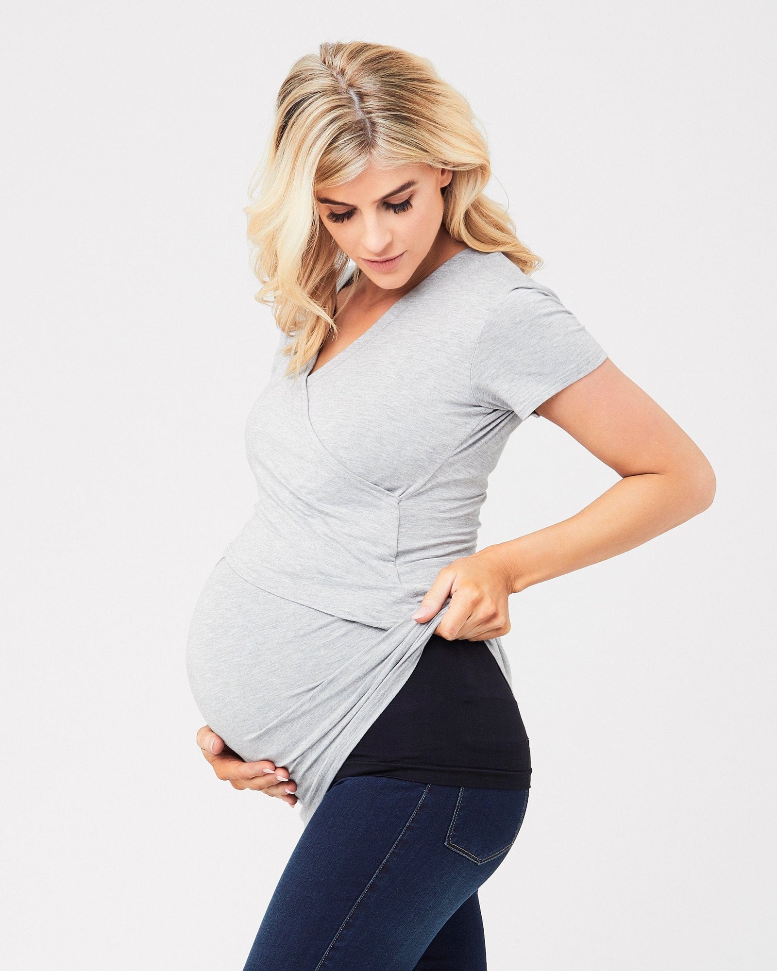 Ripe Maternity Richie Nursing Tee - Grey Marle