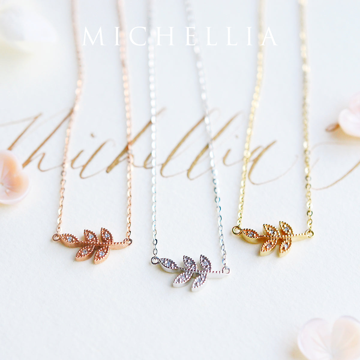 Viridis | Petite Leaf Necklace – Michellia Fine Jewelry