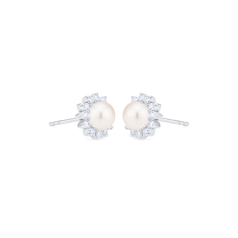Rosalie | Vintage Bloom Earrings in Akoya Pearl – Michellia Fine Jewelry