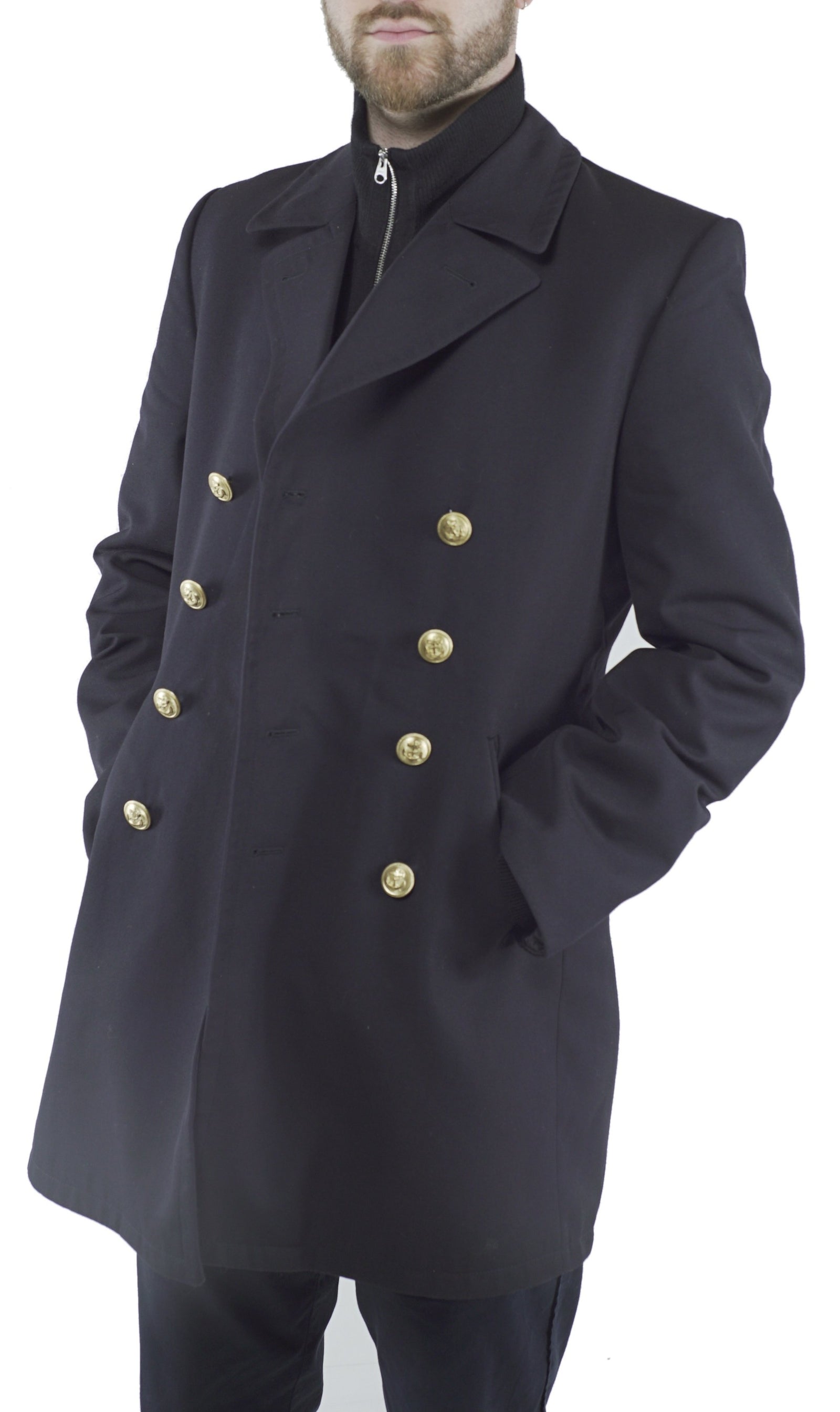 German Navy Pea Coat – Gabardine (Ladies) - buttonsup opposite way