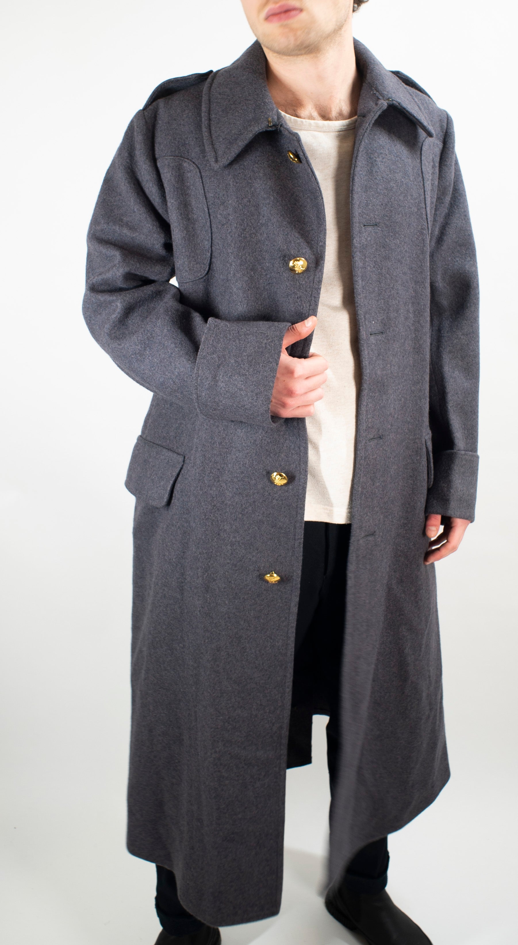 Mens wool store greatcoat