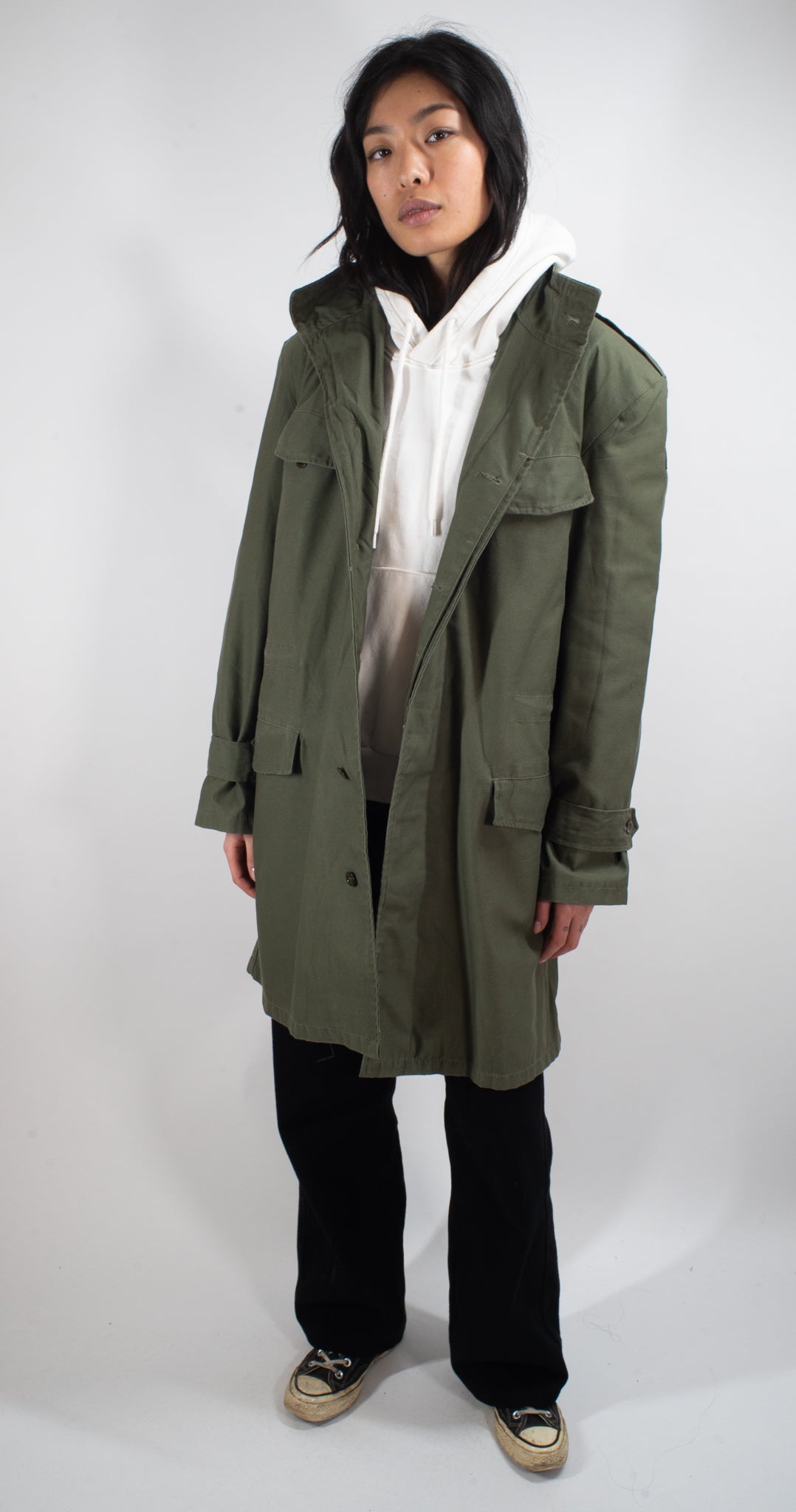 Belgian Army Parka M89 Olive Coat - MOD style coat - DISTRESSED