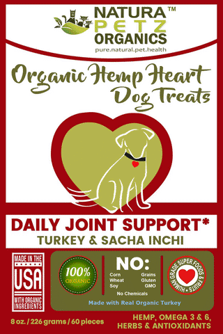 Natura Petz Hemp Heart Joint Treats 60 pieces Organic Hemp Heart Joint Treats Dog