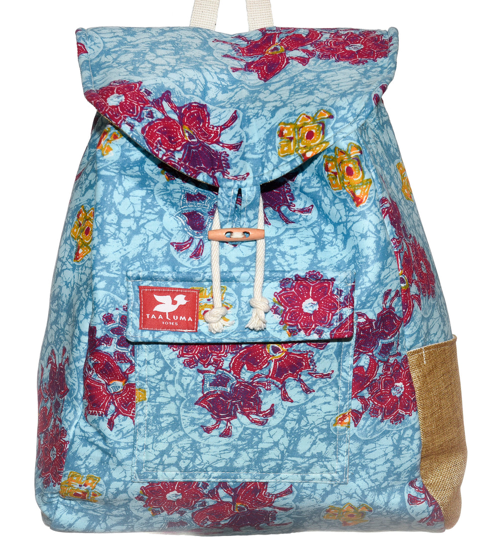 Unique gifts for teens - Taaluma Totes Carry a Country backpacks made from malaysia fabric.