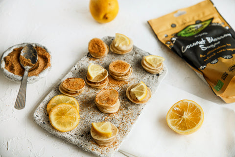 mini vegan sugar and lemon pancakes