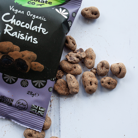 chocolate coated raisins vegan raw food snakcs