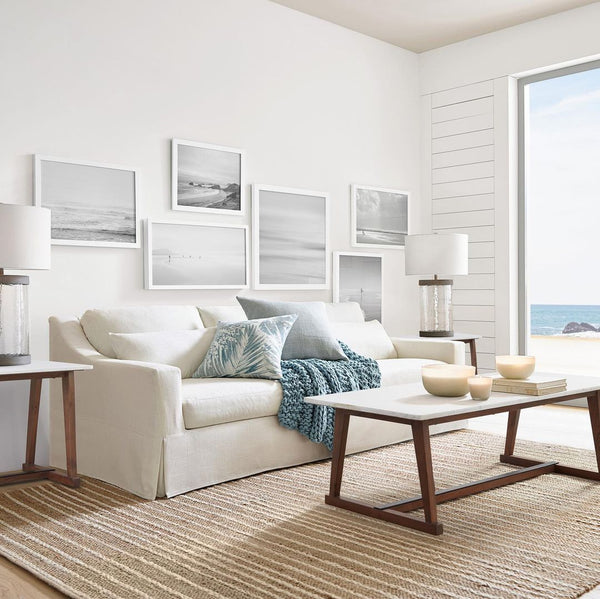 pure white walls living room
