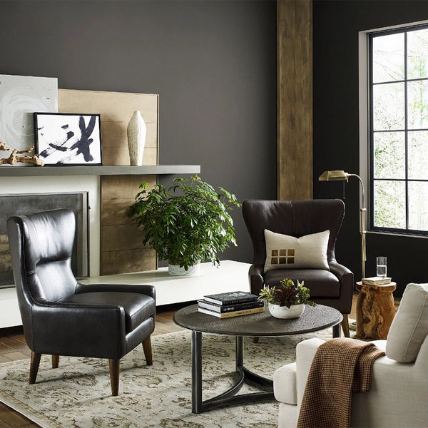 urbane bronze dark gray living room