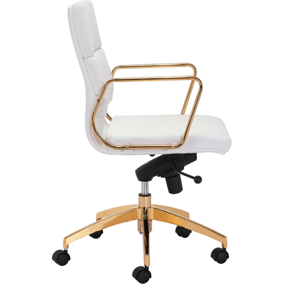 office chair white and gold