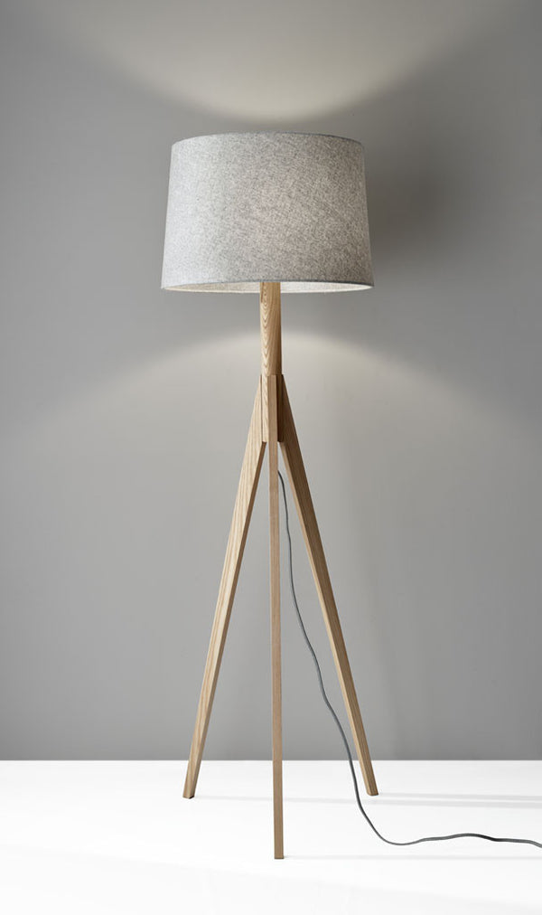 wood effect floor lamp