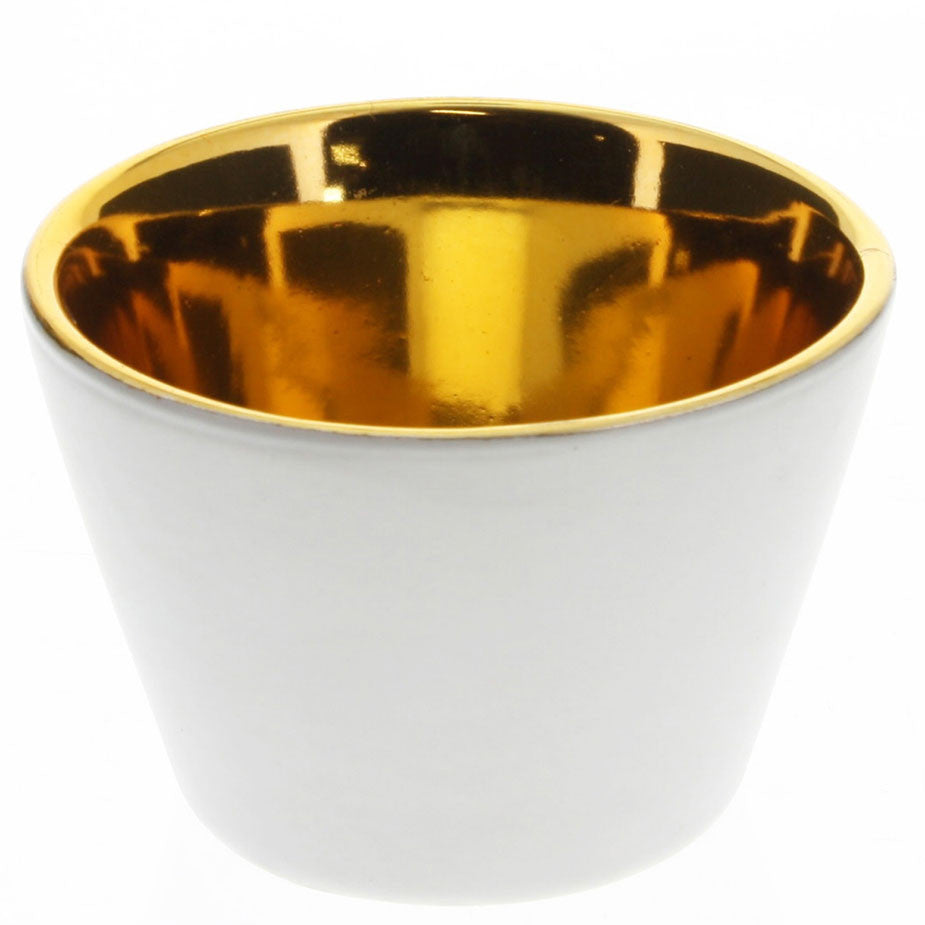 Gilt Ceramic Votive Cup White - Froy.com