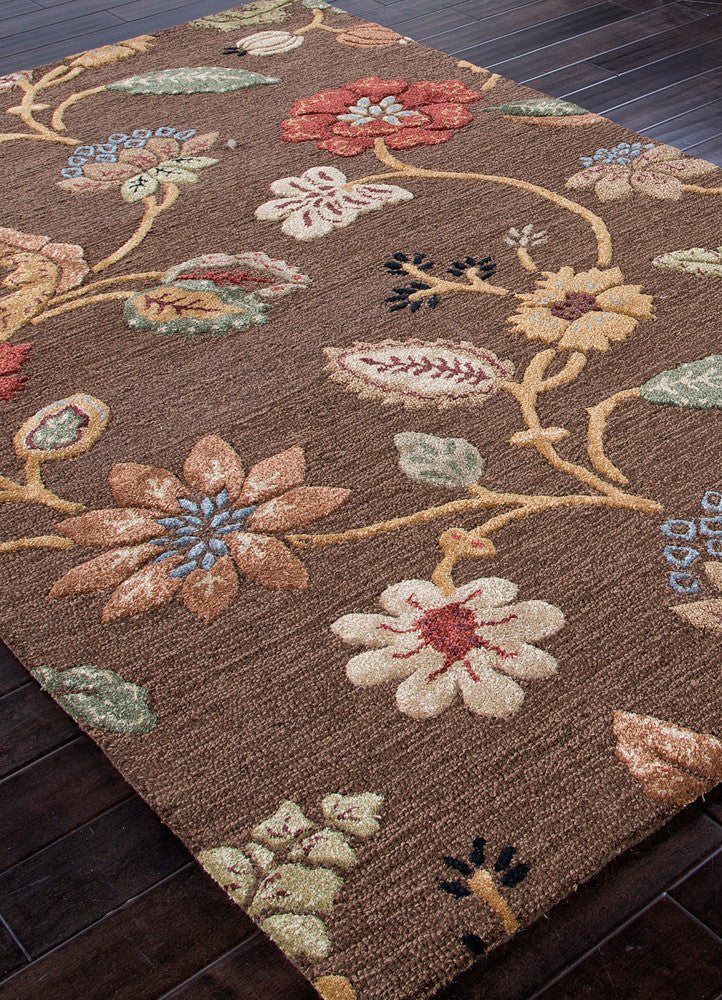 Blue Garden Party Cocoa Brown Area Rug FROY
