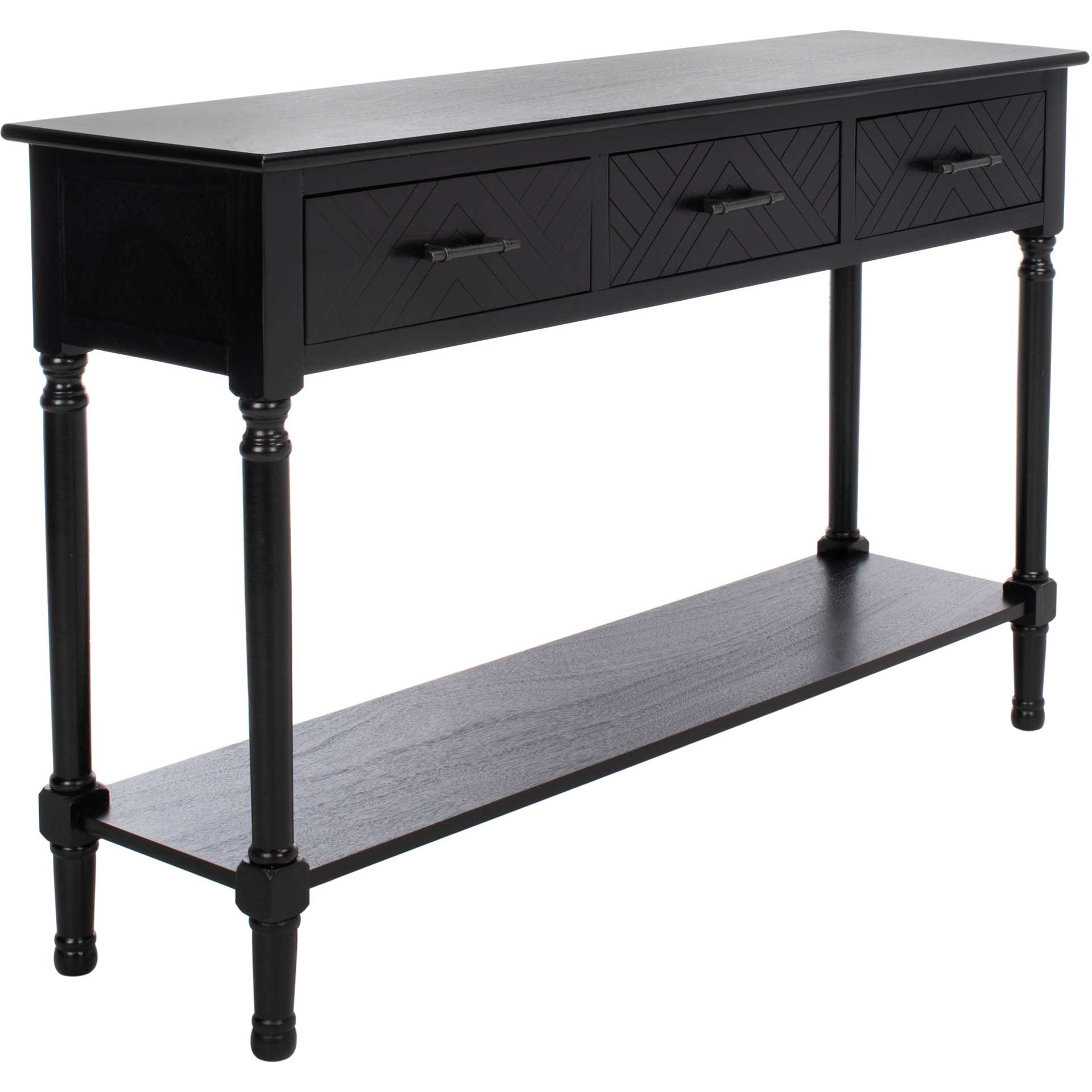 Pebbles 3 Drawer Console Table Black