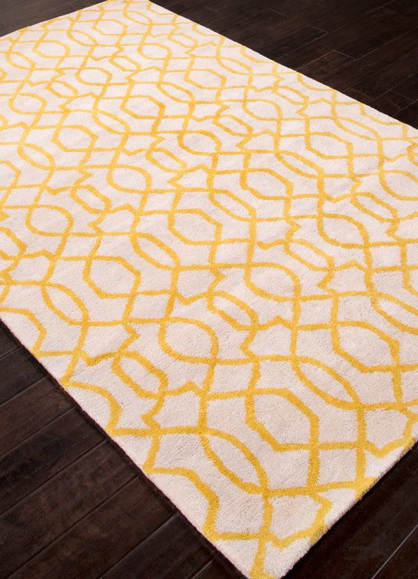 City Sonia White/Bright Yellow Area Rug - Froy.com