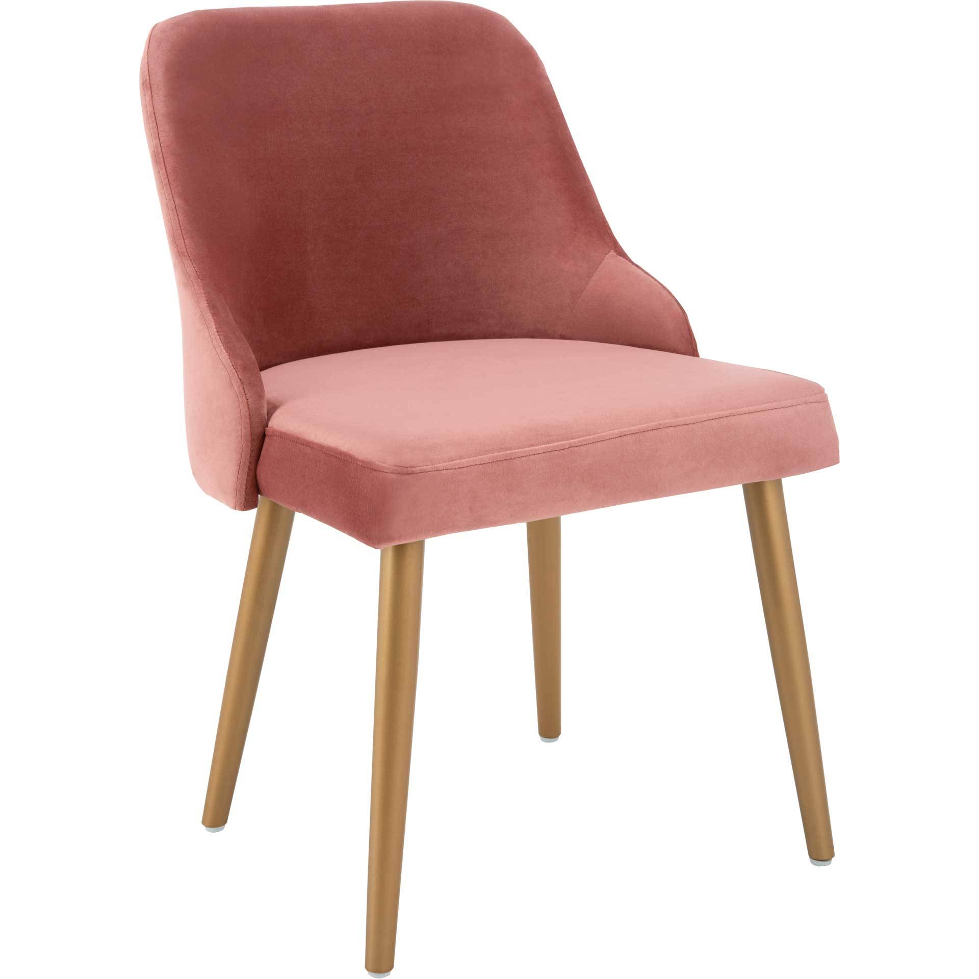 Gia Retro Dining Chair Dusty Rose/Gold (Set of 2) - Froy.com