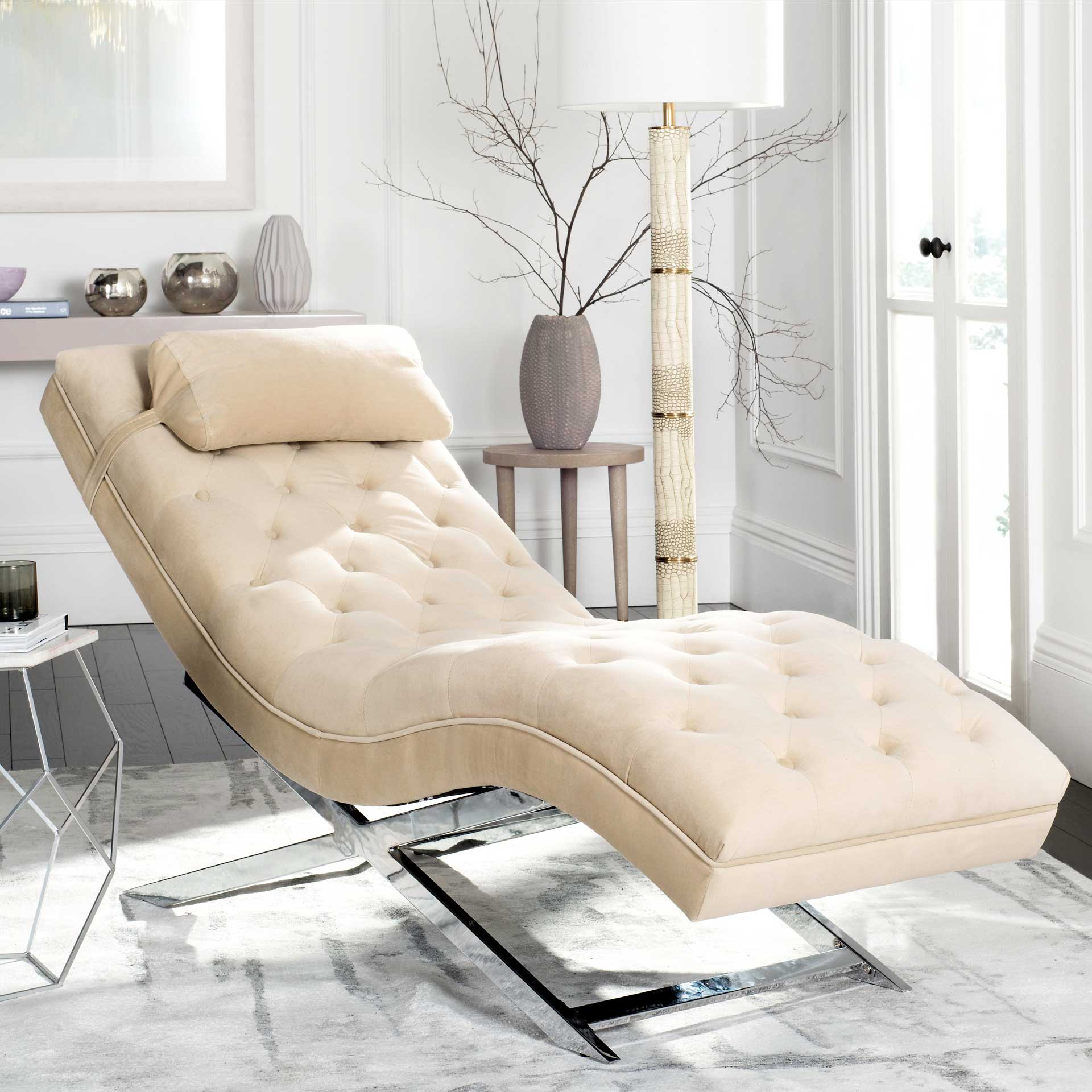 Morph Chaise With Headrest Pillow Beige