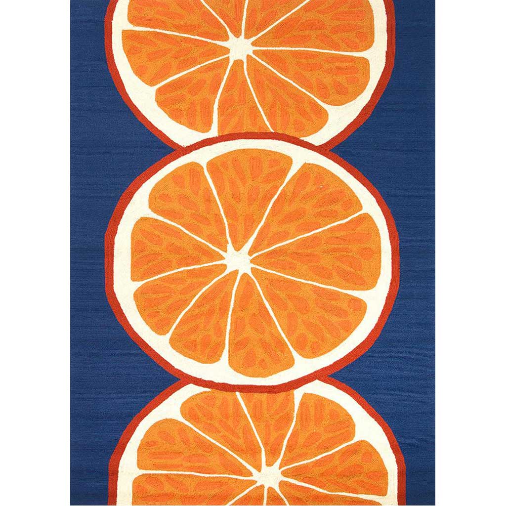 Grant Citrus Navy/Orange Area Rug - Froy.com