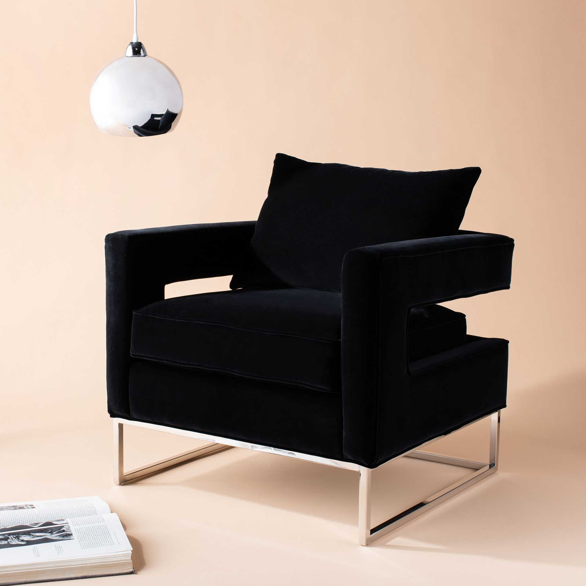 Olea Velvet Club Chair Black