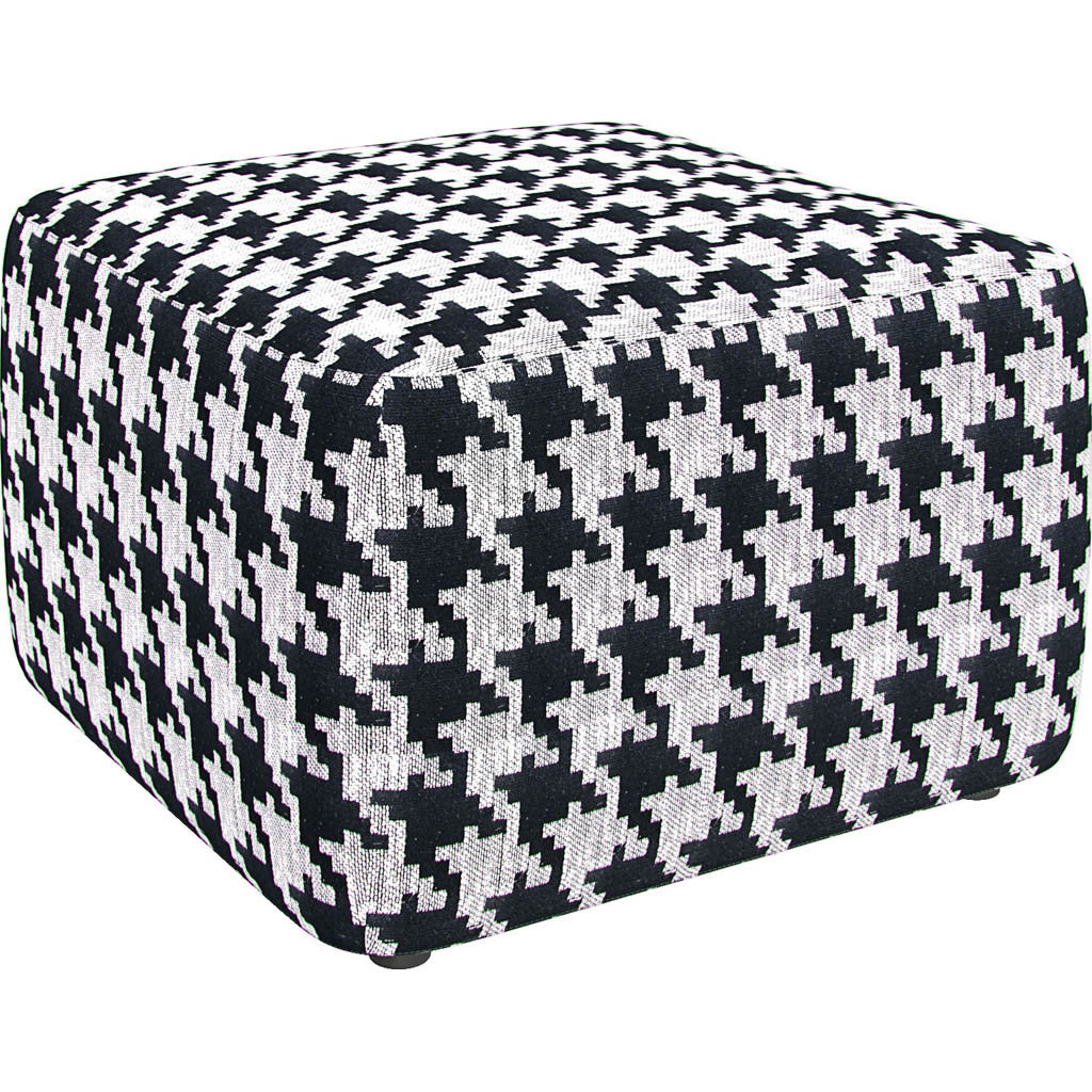 Hester Ottoman Black White Houndstooth - Froy.com