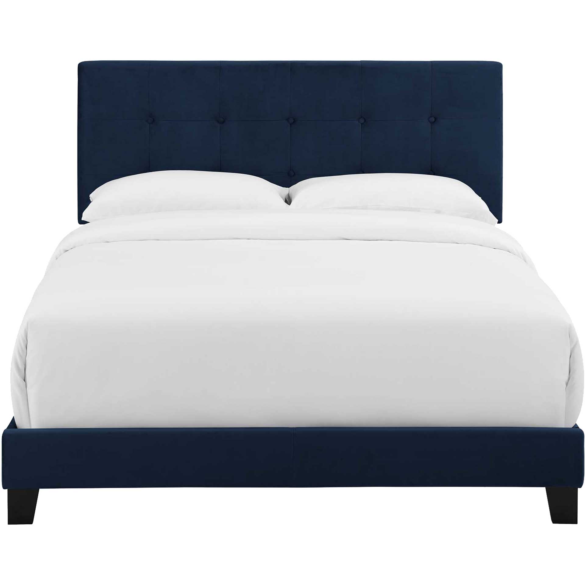 Adriane Upholstered Velvet Bed Midnight Blue