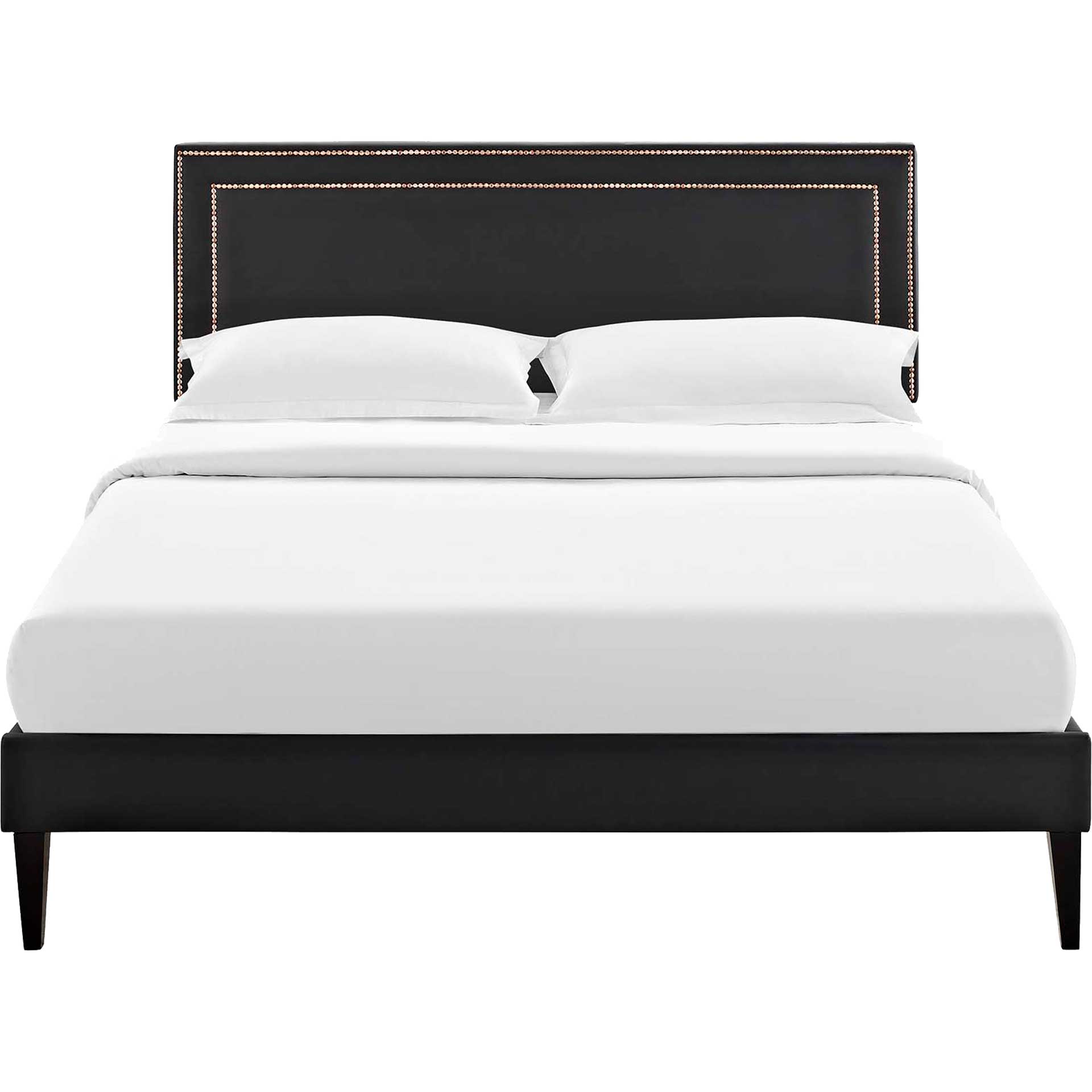 Volga Vinyl Platform Bed Black