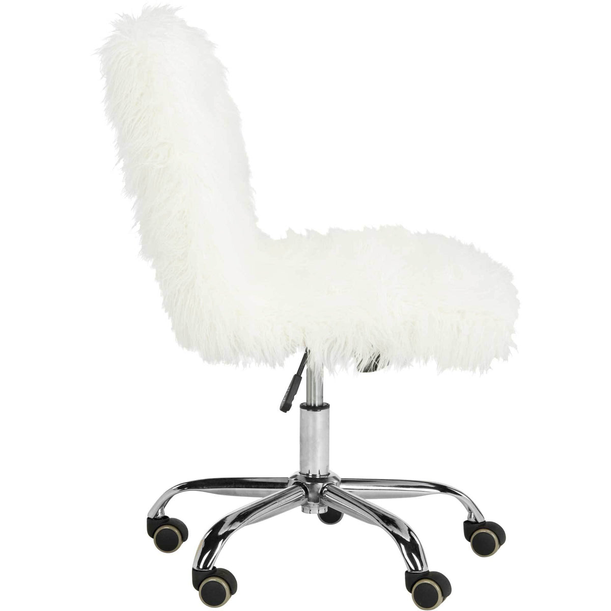 Whalen Faux Sheepskin Chrome Leg Swivel Chair - Froy.com