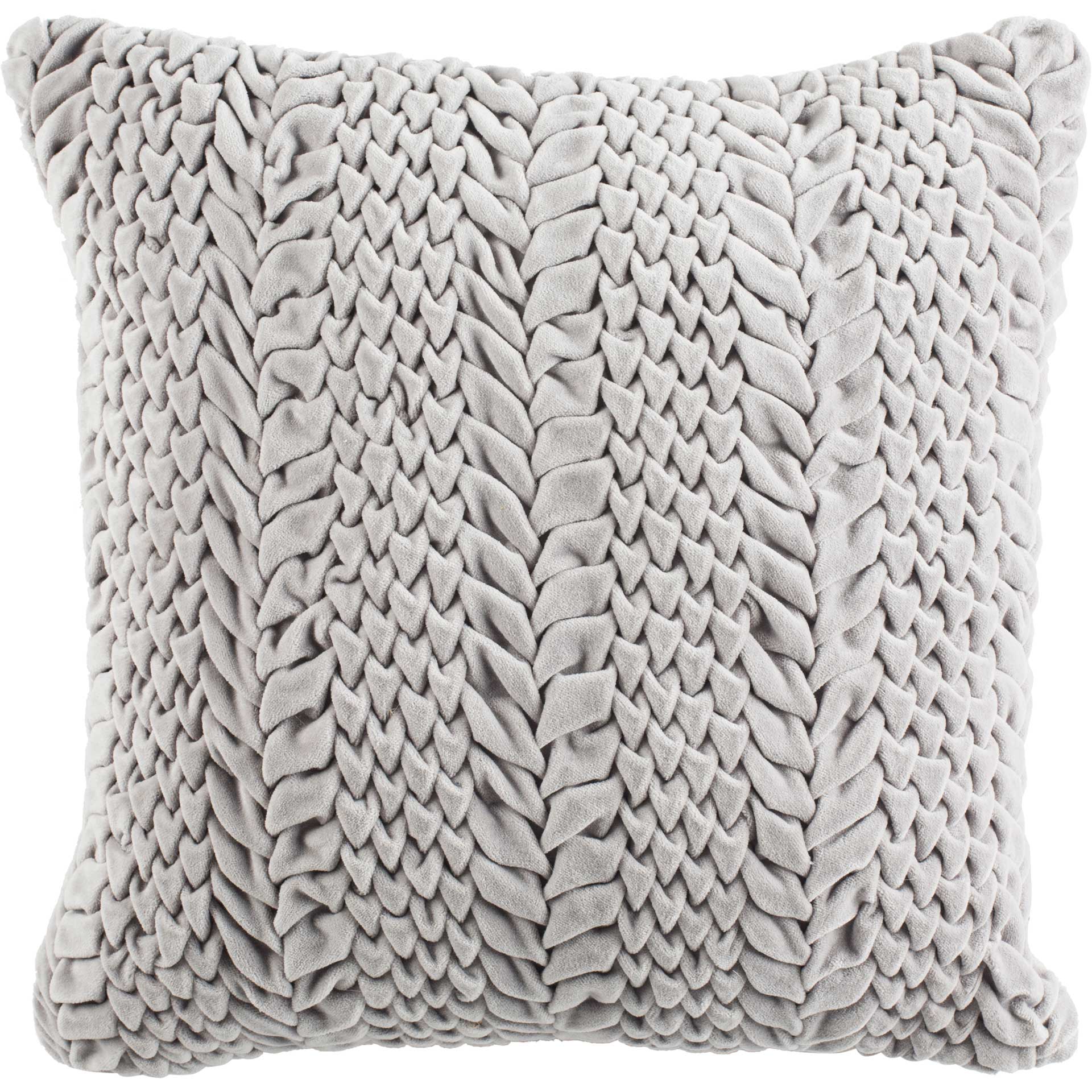 Cable Knit Decorative Light Gray Throw Pillow