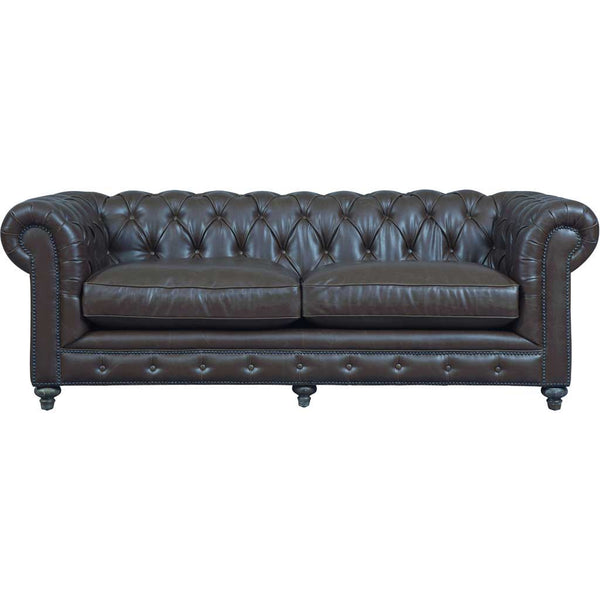 Duval Antique Brown Leather Sofa - Froy.com