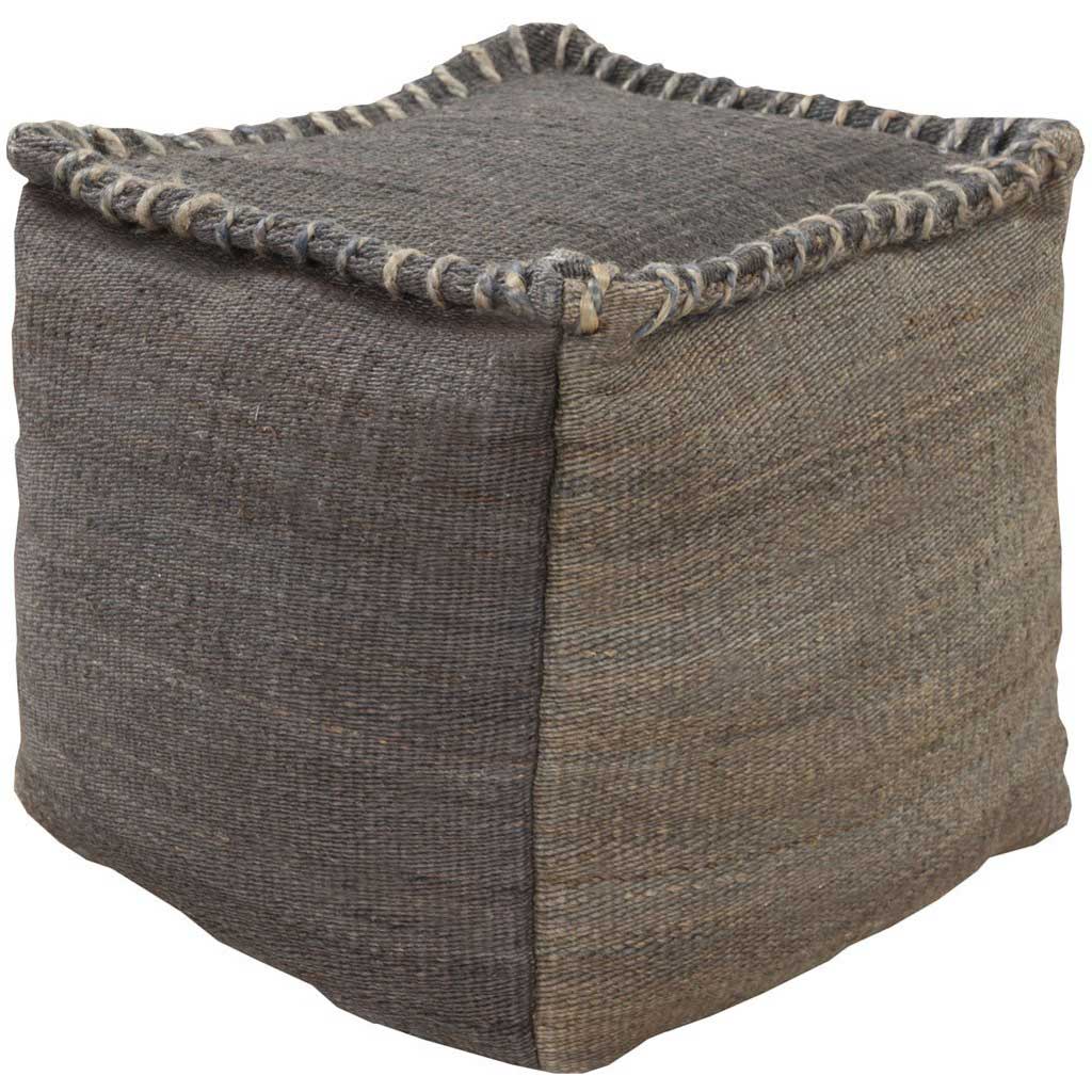 Pouf contenitore Damien stile Shabby Chic canapa grigio