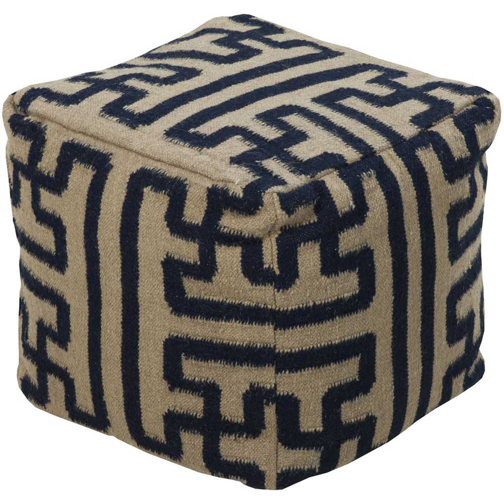 Zahara Ikat Emerald/Magenta Cube Pouf 