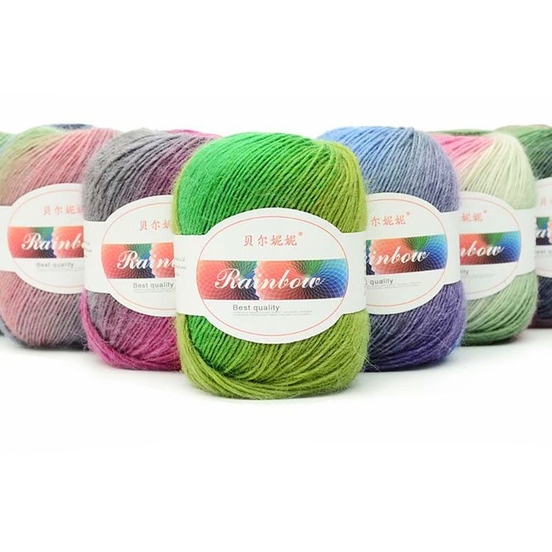 rainbow knitting wool