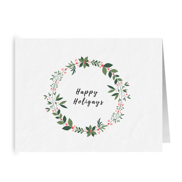 Happy Holigays Christmas Wreath Card