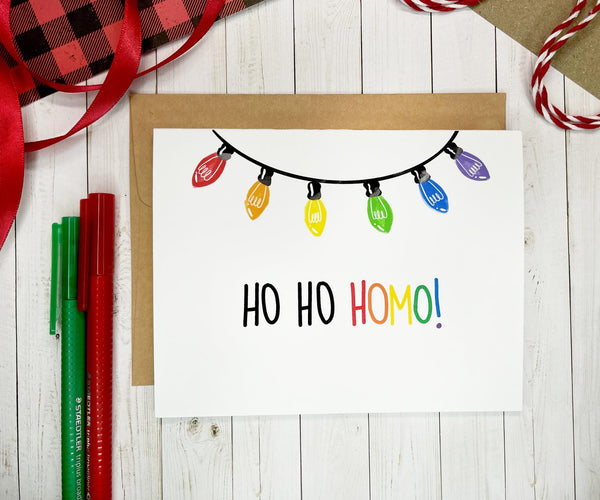 Ho Ho Homo Punny Christmas Card